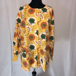Lydia's Long Sleeve Scrub Top Yellow orange XL